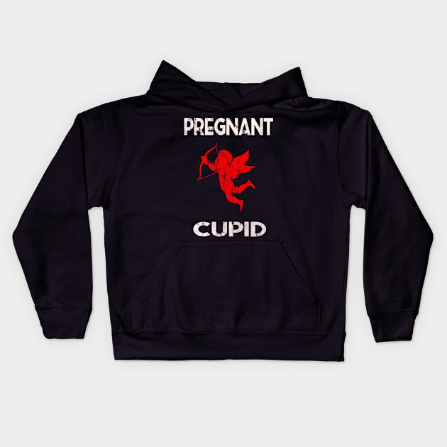 Pregnant Cupid Valentine Day Gift Kids Hoodie by familycuteycom